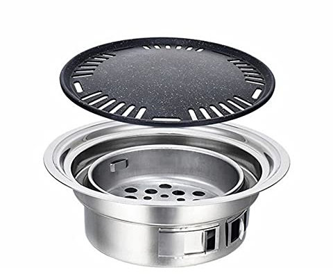 MYVVKIA Parrilla de Barbacoa de carbón de Acero Inoxidable, Parrillas de Barbacoa antiadherentes Coreanas, Parrilla de Barbacoa portátil para Exteriores, Estufa de Barbacoa redo