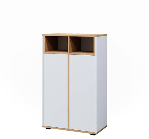 Vicco Midischrank Didi, Weiß/Artisan, 60 x 97 cm | mit 2 Türen, zur Aufbewahrung von Badutensilien und Pflegeartikeln