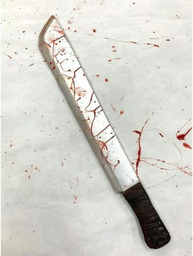 60cm Hard Foam Silver Fake Machete Prop Weapon For Film, TV, Cosplay & Fancy Dress Halloween Horror