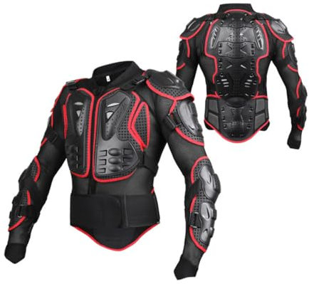Baymate Motocross Schutzausrüstung Protektorenjacke Rückenprotektor Motorrad Körperpanzer für Motorrad Ski Snowboard (Rot,S)