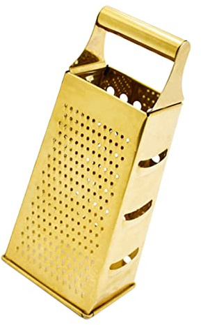GRIRIW Kleiner Reibe Gold aus Edelstahl mit Rutschfestem Griff und Schneidefunktion Multifunktionale Küchenreibe für Gemüse Plattenschneider und Haushaltswaren