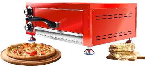 twostronking Four à Pizza en Acier Inoxydable, Four à Pizza électrique, Temps Et Température Réglables, Chauffage De Haut en Bas, Température Constante De 300 ℃, Convient à La Cuisson De Pizzas