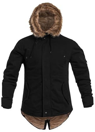 Military Wear Parka Fish Tail Abrigo de Invierno Negro L