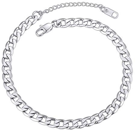 ChainsPro Fußkette für damen Sommer Fußkettchen Figaro Kuban Panzerkette Silber/Gold/Schwarz mit Geschenkebox