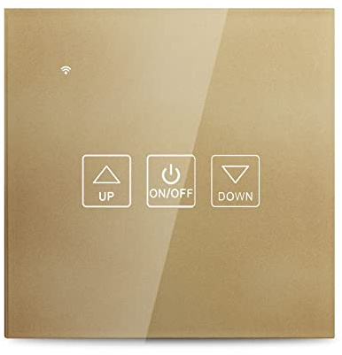 TFixol Interruptor de atenuación Wi-Fi, panel de vidrio, control de voz, compatible con aplicación doméstica, función de temporización, interruptor de luz, enchufe de pared, color dorado
