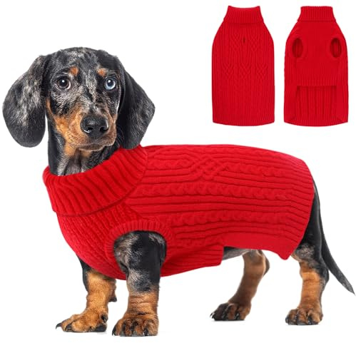 AOFITEE Hundepullover Kleine Hunde, Warmer Katzenpullover Hundepulli XS | Winter Hundepulli Strickpullover Weihnachtspullover, Warm Pullover für Kleine Mittlere Groß Hunde