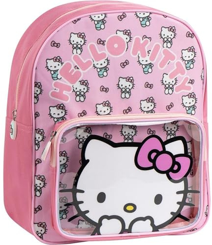 Zaino Hello Kitty per bambini con design originale e ampio spazio per ragazze | Zaino scolastico Hello Kitty rosa con spallacci imbottiti e cerniera resistente, design unico e licenza ufficiale