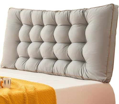 ZZDZW Rückenkissen Bett Kopfteil 120 180 150 200 cm Keilkissen Breit Gepolstertes Cozy Rückenlehne Großes Lesekissen Sofa Couchkissen Lendenkissen Groß Sitzkissen Wandkissen(Silbergrau,100x60x10cm)
