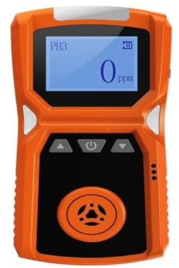 Detector de Gas portátil Industrial H2/CO/PH3/CO2/H2S/NH3/O2/NO2/NO/EX/CH4 Detector de Alarma de Gas Combustible Carga USB 0-100% LEL con Amplio Rango(PH3-0-20ppm)