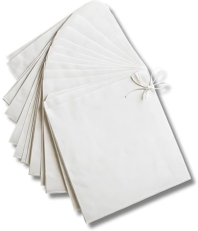 Somwell – 100 x White Sulphite Paper Bags, Eco Friendly Strung White Paper Bags For Sweets, Candy, Grocery, Fruit, Gifts, Crafts & Packaging - Recyclable & Biodegradable (100, 6 x 6)
