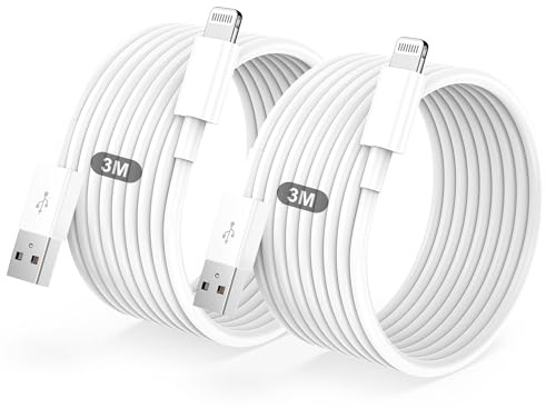 Cavo Per IPhone Per Apple Certificato MFi,Cavetto USB Lightning Ricarica 2Pezzi 3M+3M Per iPhone 14/13/12/11/Pro/Pro Max/Min/XR/XS/X 8/7/6s/6/5/Plus/SE/SE 2/iPad Mini 4 caricatore cavi