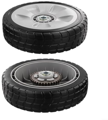 Ruota di ricambio completa per tosaerba Honda HRR216 HRS216 HRT216, con ruote anteriori e posteriori e kit di trasmissione per prestazioni migliorate (2 ruote posteriori)