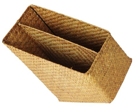 WATIIFUFU Cesta Tejida para Almacenamiento de Documentos y Carpetas Organizador Vertical para Oficina Hogar y Estudio Soporte Resistente para Revistas y Archivos