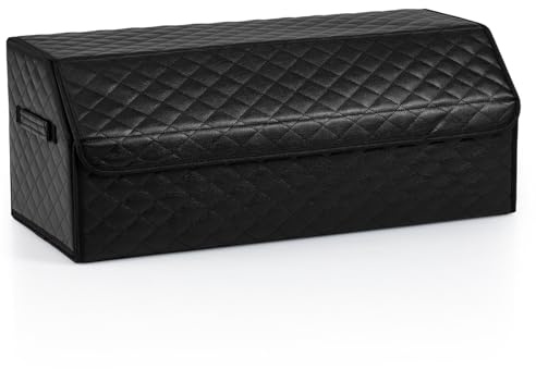 COSTWAY Auto Kofferraum mit Deckel, 51 L Kofferraum-Organizer faltbar, SUV Limousine Aufbewahrungsbox mit abnehmbarem Trennwand & Griffe, Kofferraumtasche für Camping, Zuhause (Raute)