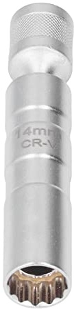 TOPINCN Herramienta de Enchufe para Bujías con Diseño de 12 Puntas para una Fijación Más Firme y un Mejor Diseño, para Garaje Doméstico, Acero Al Cromo Vanadio 3/8 (14 mm/0,55 pulgadas)