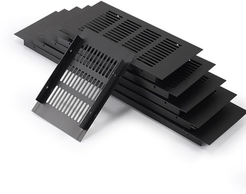 Rejilla de ventilación, 1 Unidad, Rejilla de ventilación Rectangular de Malla Transpirable de aleación de Aluminio Negro para Armario, Zapatero, alacena, ventilación de refrigeración (150x15