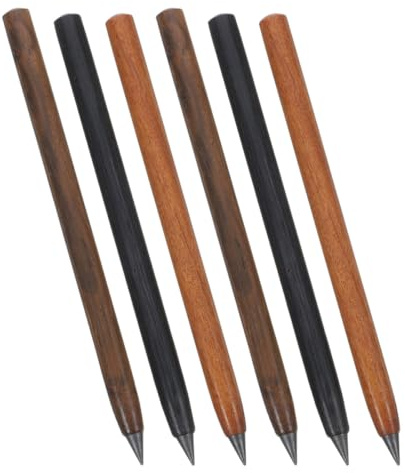 UKCOCO Matite senza Tempera in Legno Massello, Set da 6 Pezzi Estensione Automatica, Resistente alla Pressione per Studenti, Insegnanti e Uso Ufficio