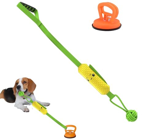 Interactive Tug Toy, Suction Cup Dog Squeaky with Teething Ease, Indoor and Outdoor with Durable Material, Boredom Accessories Training, Pull Rope for Puppy Play Exercise