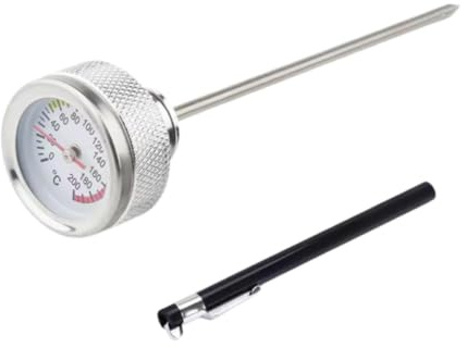 JicSuXi Indicador de Temperatura Del Aceite, Llenador, Fácil Instalación, Varilla Medidora de Aceite, Plata