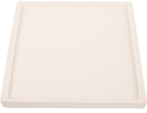 OSOLADY Sottovaso per Vaso in Ceramica di Forma Rettangolare Beige per Bonsai e Piante, Resistente, Mantiene Pulita L’Area, Adatto per Interno ed Esterno