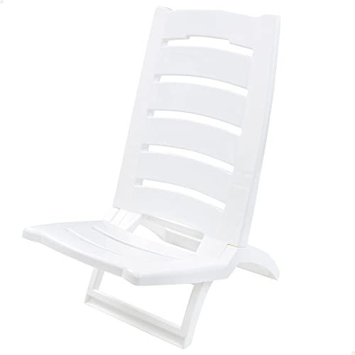 AKTIVE 62653 Strandstuhl Kunststoff weiß, Leichtgewicht, Klappstühle, Plastikstühle, handlicher Klappstuhl, ideal für draußen, einfach zu transportieren, belastbar bis 100 kg. Maße 34x50x65cm (62653)