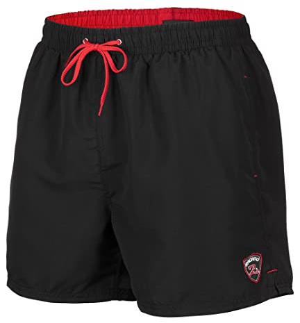 Zagano Badbyxor för män, snabbtorkande badshorts för pojkar, simbyxor, boardshorts, korta/långa sportbyxor, S–6XL, tillverkade i EU, svart, 3XL