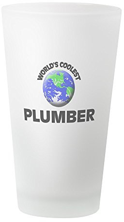 CafePress World's Coolest Plumber Pint Glass, 16 oz. Drinking Glass