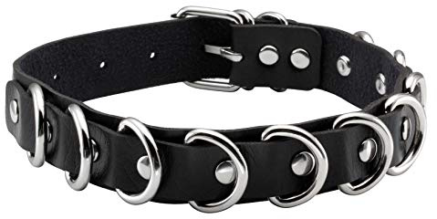MILAKOO PU Leder Punk Rock Gothic Emo O-Ring Spike Nieten Chokerkragen Halskette verstellbar
