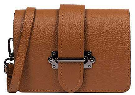 FIRENZE ARTEGIANI. Camelia Sac à bandoulière pour femme en cuir véritable Dollaro. Sac bandoulière pour femme. Made in Italy. Vera Pelle Italiana.18 x 6 x 13 cm, Cuir, Utilitaire