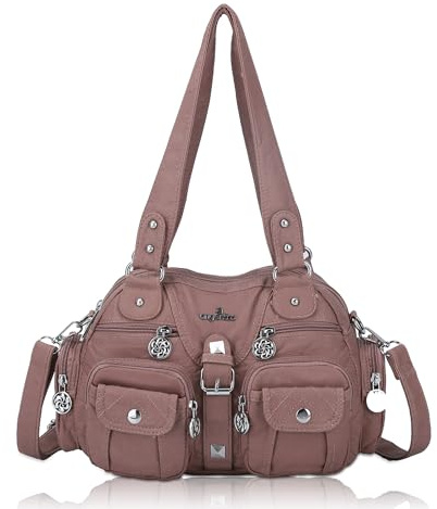 Angel Kiss Handtaschen, Umhängetaschen, Damen, Leder, große Kapazität, Umhängetasche, Damen, PU-Leder, mit verstellbarem Schultergurt, Messenger-Tasche für Büro, Shopping, Reise