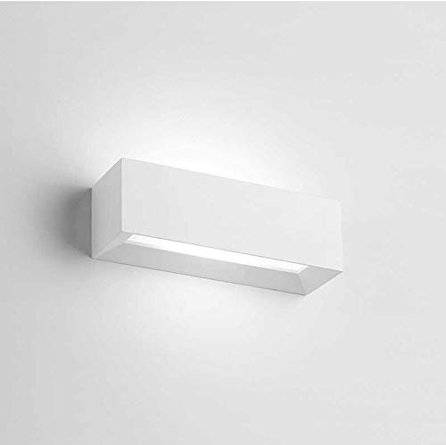 Applique da parete moderna design forma rettangolare gesso bianca pitturabile alta qualità