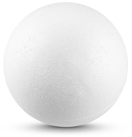 Netuno 5 Styck frigolitkula 12 cm Vit polystyrenboll pysselboll blank rund för DIY pyssel hobby konst skola juldekoration julgranskulor dekoration