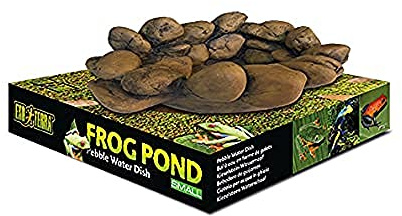 Exo Terra Frog Pond, Wassernapf in Kieselsteinoptik, Wassernapf Fuer Froesche, idealer Wassernapf Fuer Pfeilgiftfroesche, Laubfroesche und andere Amphibien, Gross
