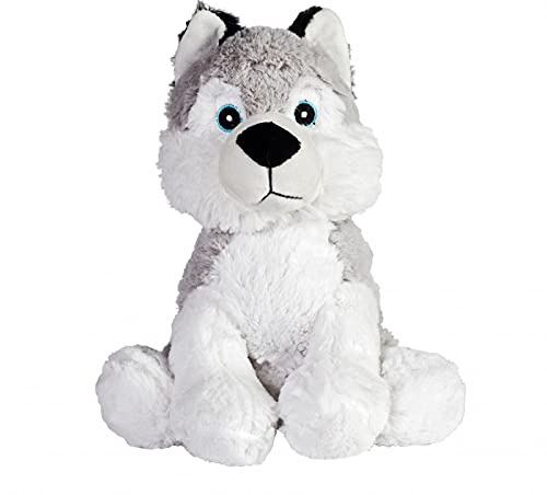 Pelucho - Peluche Bouillotte Déhoussable - Bien-Être, Chaleur et Douceur - Micro-Ondable - Grains de Blé et Fleurs de Lavande - Fabriquée en France - Husky