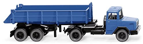 Wiking 067706 Hinterkippersattelzug (Magirus Deutz) brillantblau Spur H0 1:87 - Miniaturmodell - Kein Spielzeug!!