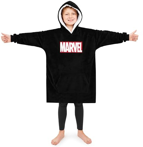 Marvel Oversize Hoodie Decke mit Ärmeln Pullover Jungen Warme Tragbare Kuscheldecke Kapuzenpullover Kinder und Teenager