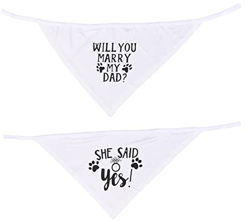 GORGECRAFT 2PCS Will You Marry My Daddy Dog Bandana She Said Yes Hund Verlobungsankündigung Hochzeitsfoto Requisite Haustier Schal Zubehör Für Kleine, Mittel, Große Hunde