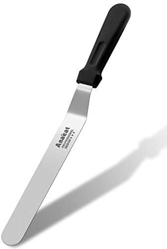 Anaeat Icing Spatula, Professional Cake Angled Offset Spatula with 10 Stainless Steel Blade - Thickened Frosting Knife with Durable Plastic Handle for Cake Decorating, Pastry & Baking