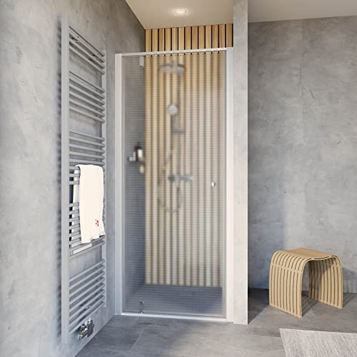 Schulte Duschkabine Drehtür in Nische Trend 2.0 Alu-Natur Sicherheitsglas Carré 80 x 200 cm