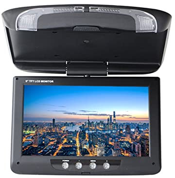 Lettore DVD portatile Monitor da tetto for auto da 11 pollici LCD Flip Down Screen Display multimediale for montaggio su tetto a soffitto for video multimediale per Auto ( Color : 11 inch Black , Size