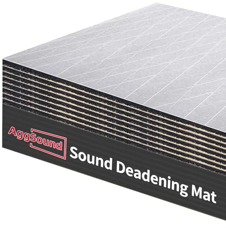 AggSound 10mm 2,23m² verdickter Schallschutz für Autos mit Aluminiumfolienband, Aluminiumfolie, Schaumstoff– Hitzeschild-Isolierung, Dämpfungsmatte