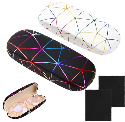 Heyu-Lotus 2pcs Hard Shell Glasses Case Eyeglasses Case