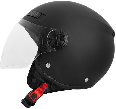 Zorax Matt Black M (57-58cm) ZOR-609 Open Face Helmet Scooter Motorbike Motorcycle Crash Helmet ECE 2206