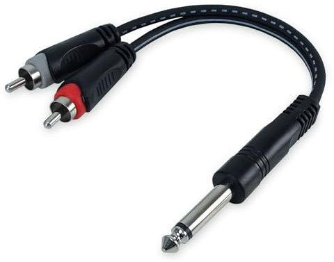 keepdrum YC017 Cavo splitter 6,35 mm jack mono a stereo RCA RCA maschio Y adattatore