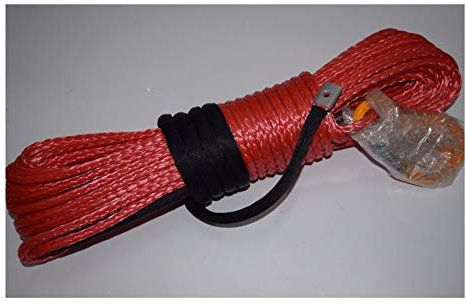 BomDog Abschleppseil, Rotes 8 Mm X 30 M Synthetisches Seil, Offroad-Seil, Abschleppseile Mit Haken, Abschleppseil Mit Windenseil