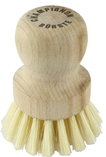Cepillo para champiñones de madera, cepillo de limpieza de verduras 100% producto natural