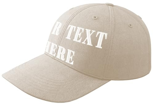 Bemaystar Personalisierte Baseballkappe mit Stickerei Text,Bestickte Kappe mit Text, Baseballkappe für Ihn,Personalisiertes Geschenk Weißer Reis