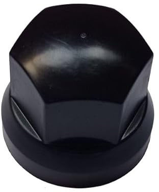 Lot de 50 capuchons d'écrous de roue 33 mm noirs pour camion et voiture Remorque Court Cache-écrou de roue Capuchon de protection