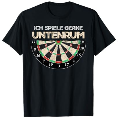 Dart Ich Spiele Gerne Untenrum Dartsheibe Retro Dart T-Shirt