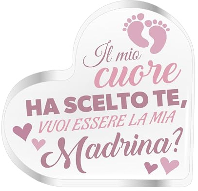 Idea regalo bautizo madrina – Placa de corazón Quieres ser mi madrina – Gadget original para una petición especial